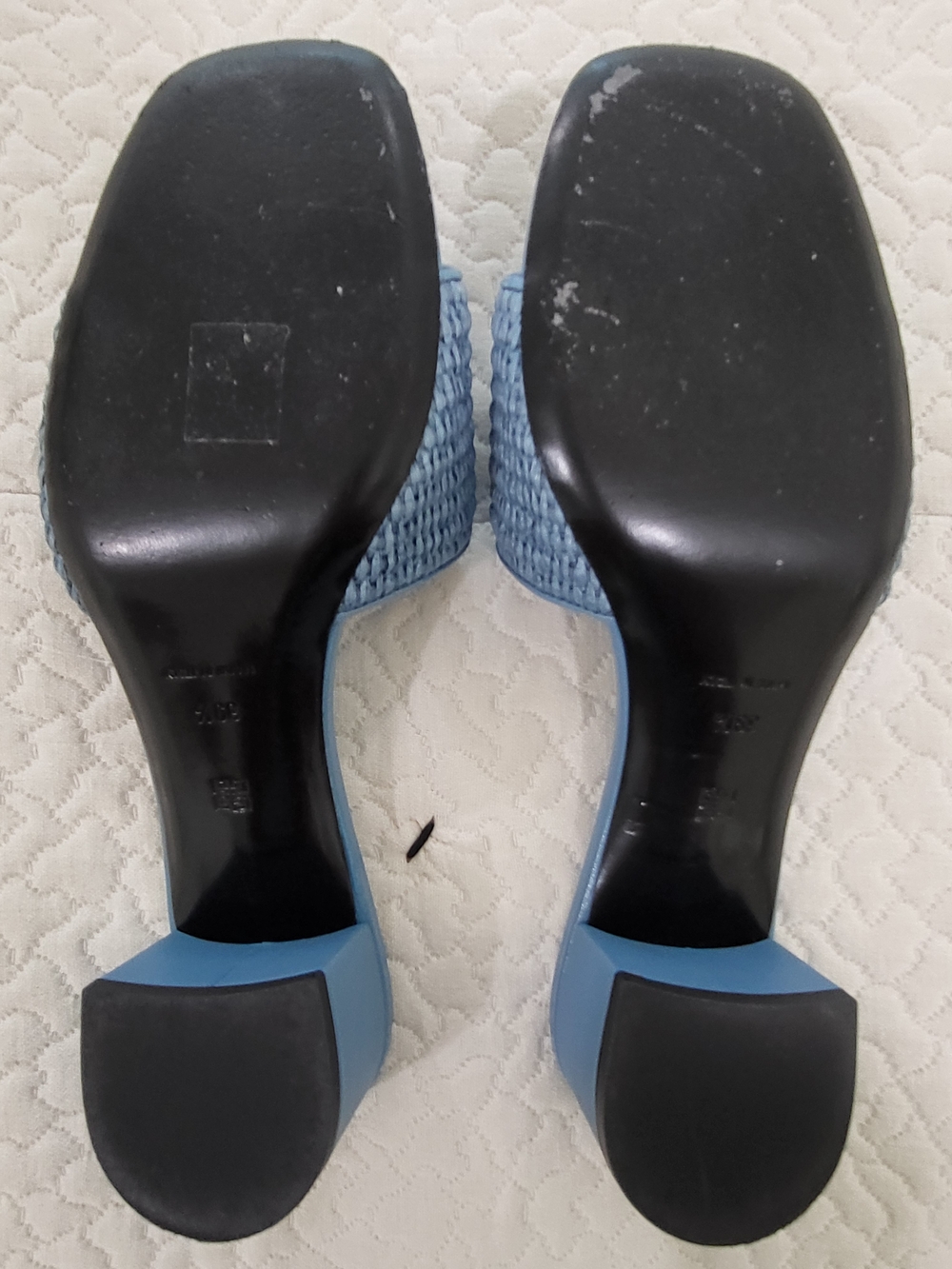 Givenchy Light Blue Woven Logo Slide Mules - Picture 5 of 5